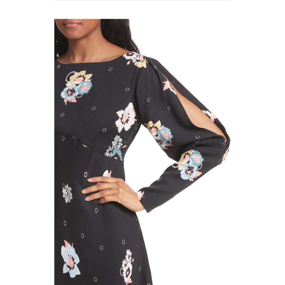Free People Sunshadows Split Sleeve Mini Dress Size 6 - Picture 3 of 9